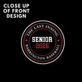 Close-up of a design with 'Senior 2026' text on a black background