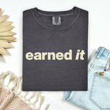 A pepper black Comfort Colors tee shirt with 