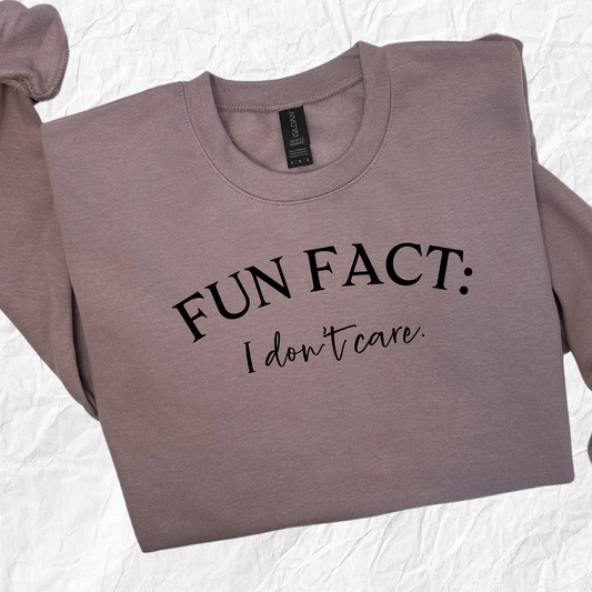 Fun Fact: I Don't Care Sweatshirt