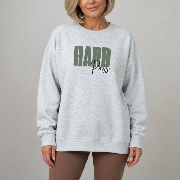 'Hard Pass' Ash Gray Crewneck