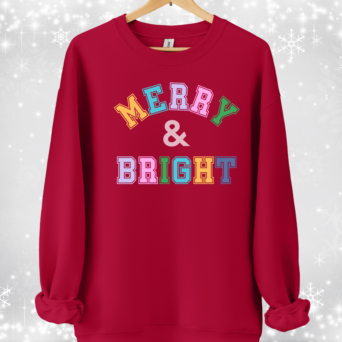 Red Merry & Bright Varsity Sweatshirt