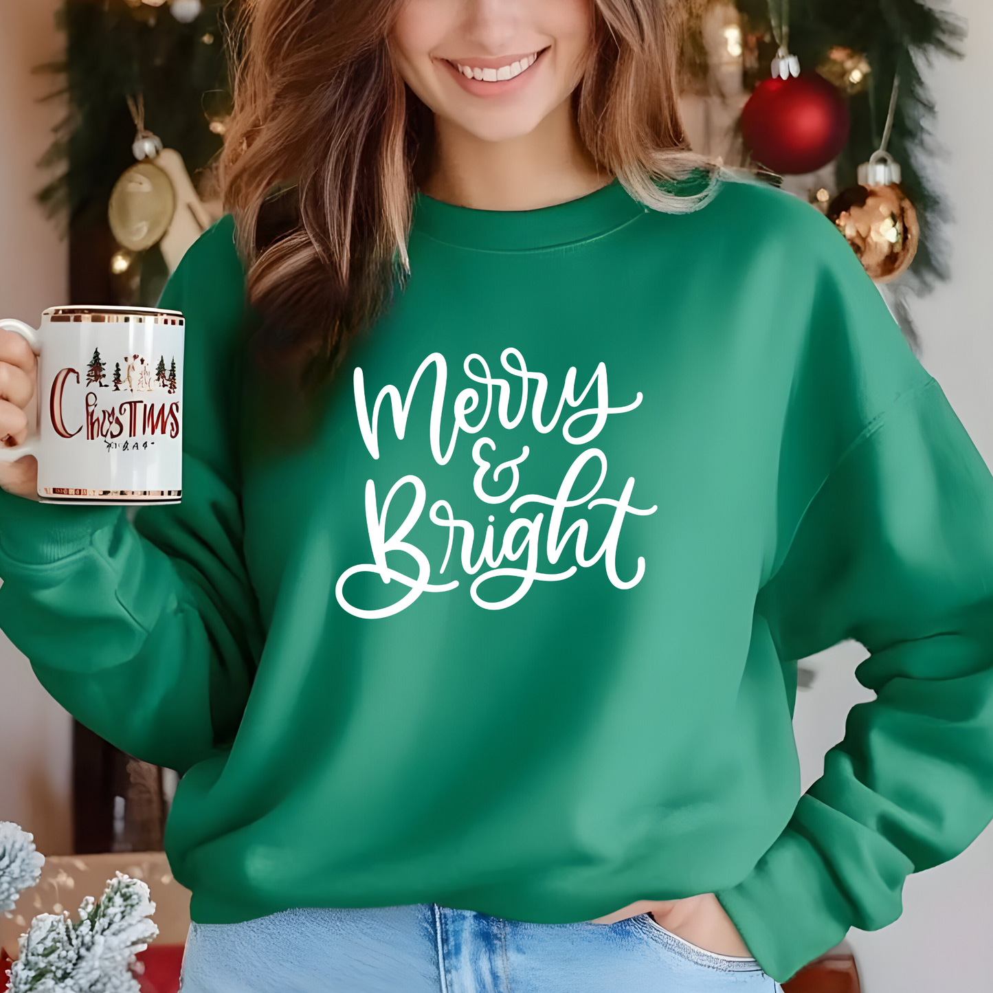 Merry & Bright Script Sweatshirt