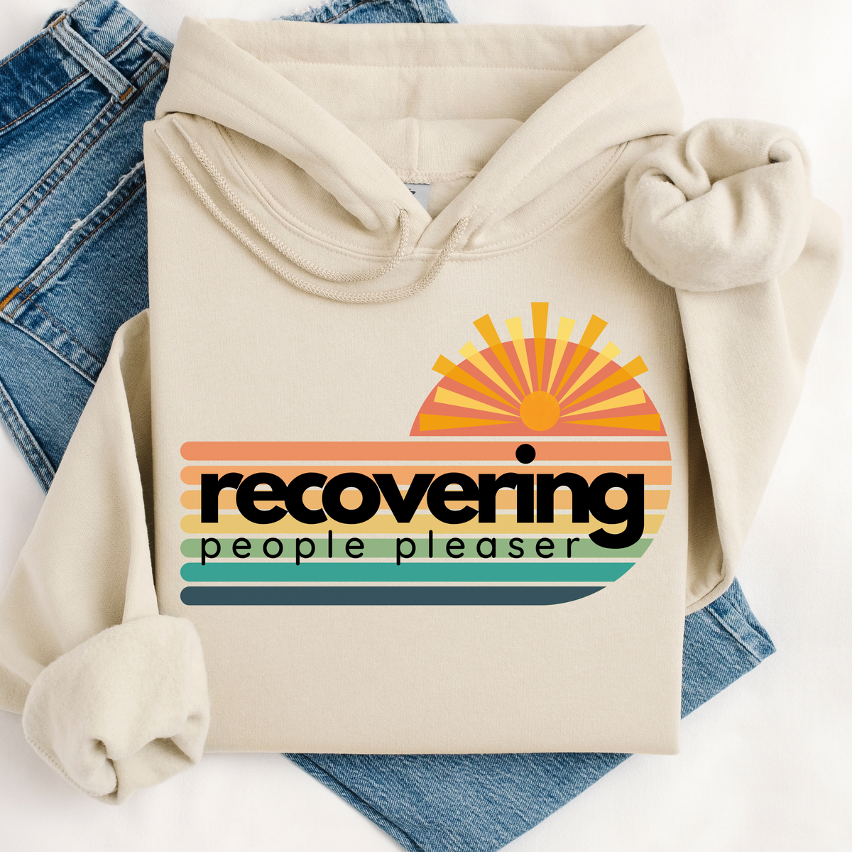 Self Care Recovering People Pleaser Funny, Cozy Sweatshirt Gray Hoodie