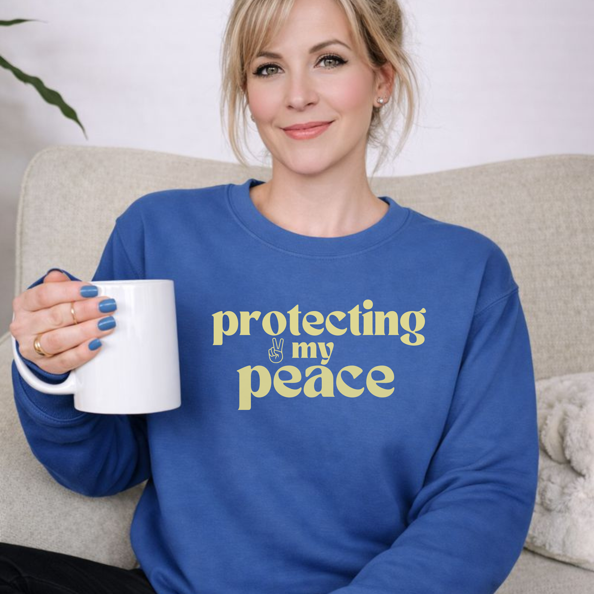 Sassy Self-Care Black Sweatshirt: Boundary-Setting Protecting My Peace Shirt