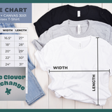 Bella + Canvas 3001 Size Chart with measurements - size from XS-XL.