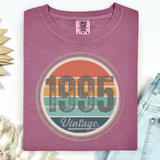 Purple berry Comfort Colors t-shirt with '1995 Vintage' design on a white background