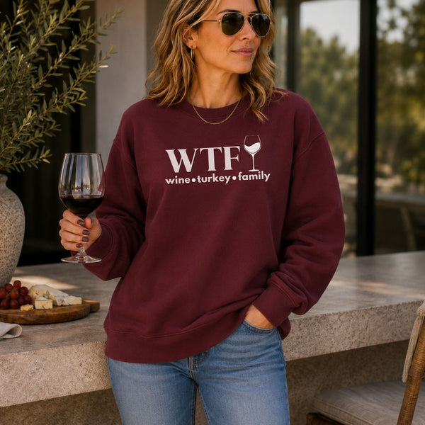 WTF: Wine Turkey Family Pullover
